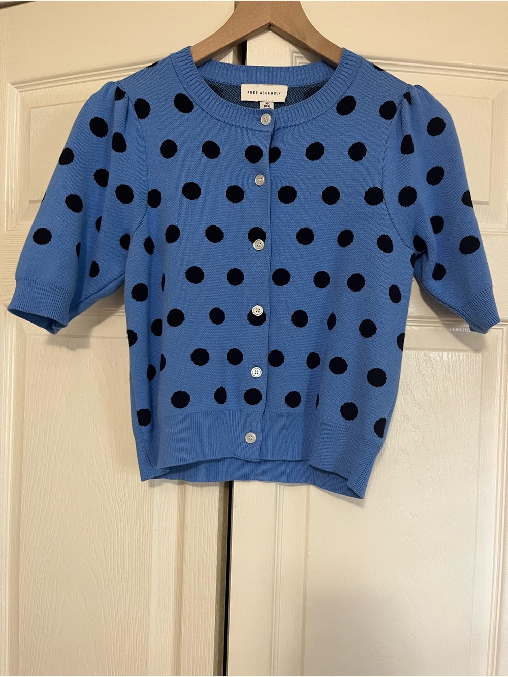 Blue Polka Dot Sweater Top